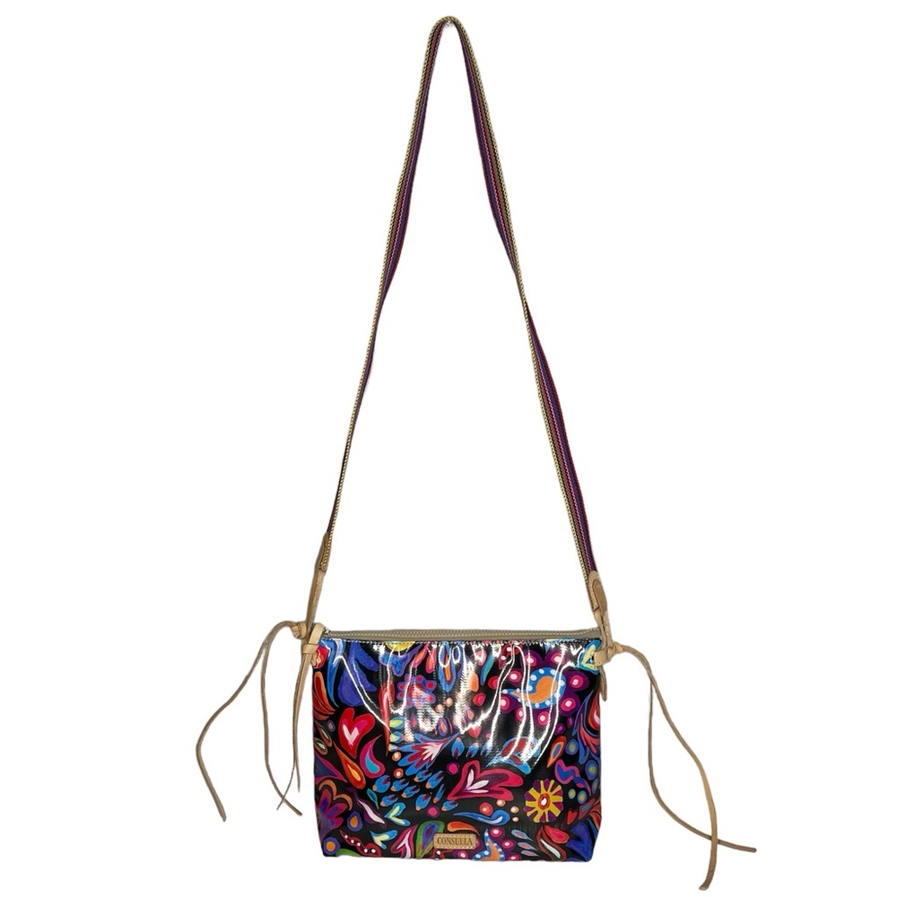 Consuela Downtown Sophie Crossbody Bag Purse Handbag Glitter Interior Floral